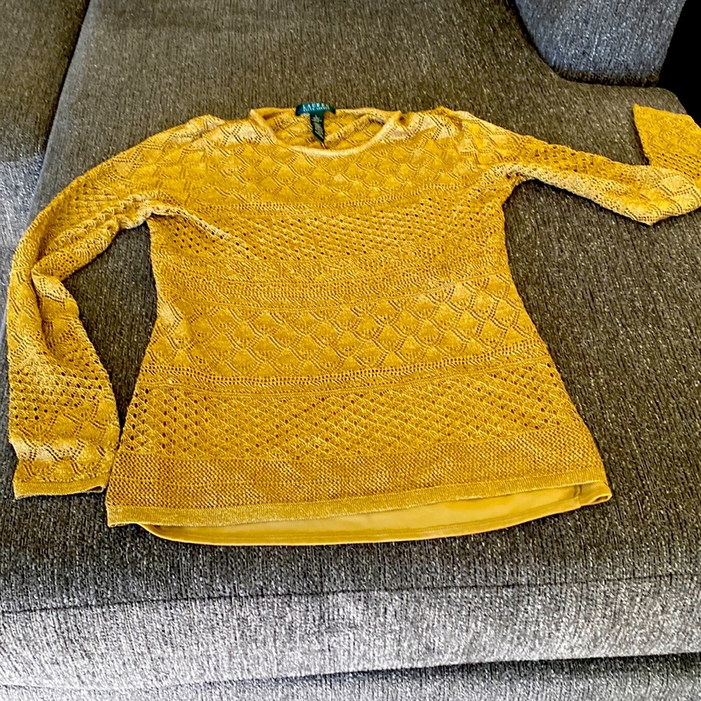 Lauren (Ralph Lauren)Gold lace top with camisole